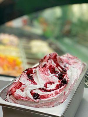 An italian classic, Amarena Gelato. Made with authentic amarena cherries shipped from Italy.