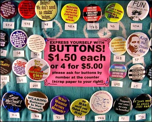 Buttons Galore in a HUGE display case.