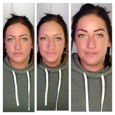 Client results before and after Combo Brows