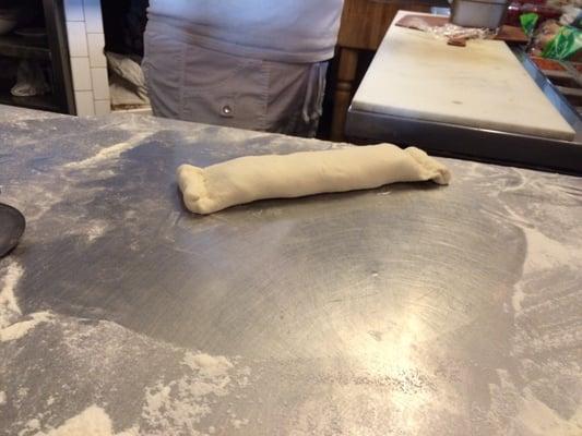 Sausage roll ready for the oven