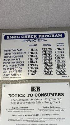 2024 smog pricing