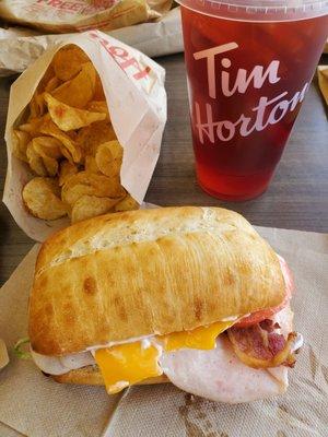 My order: Turkey Bacon Club extra mayo, with a huge bag of Kettle Chips, Raspberry Sweet Iced Tea = $5.89 ~ Yummers!  5/11/2023