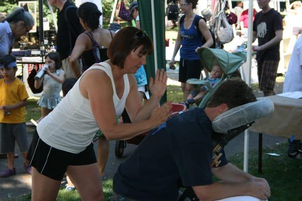 Woodstock Park celebration 2010
Chair massage booth