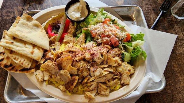 Chicken shawarma plate