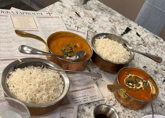 Butter chicken and tikka masala