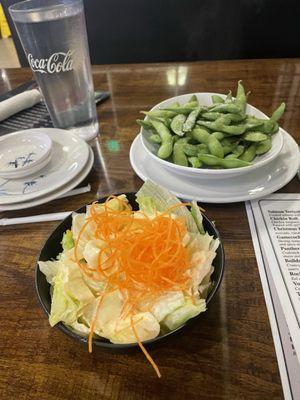 Ginger salad, edamame