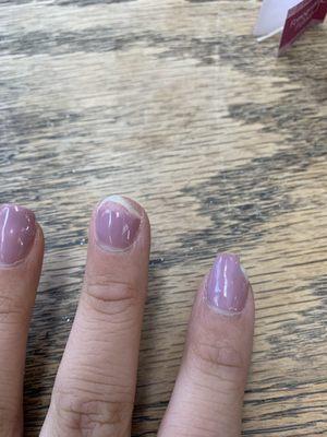 3 days after my manicure, a total 5/10 nails have broke, cracked or fallen off.