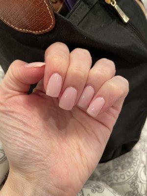 Perfectly squared shape gel dipped nails