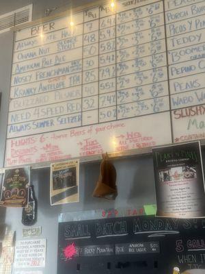 Beer menu