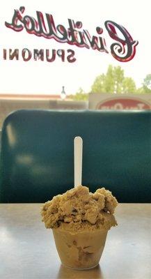 pistachio gelato at the window seat