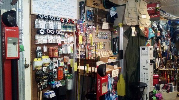 Fly fishing and spin fishing gear