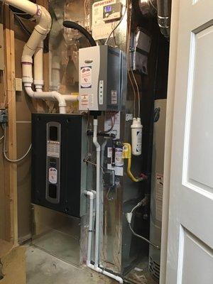 Flawless installation! Furnace, stream humidifier and water heater.