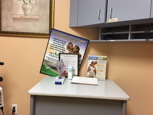 Exam room table. Attention to detail