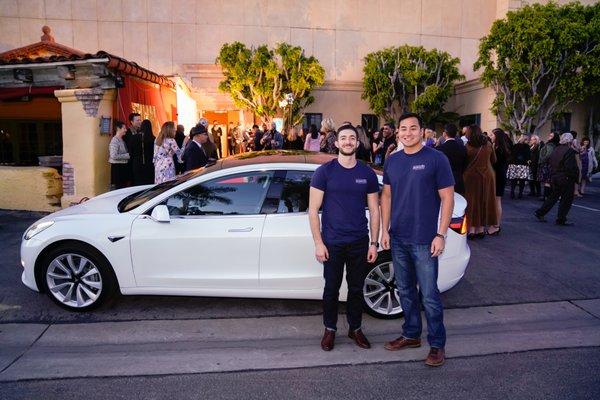 The owners, Chris and Richard "Dick" delivering at a white carpet event