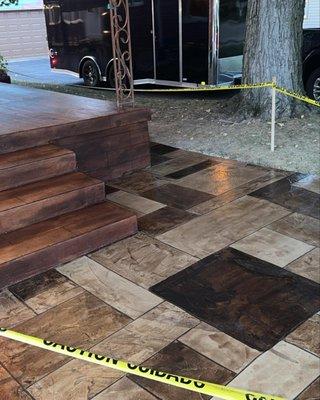 Elevate your outdoor spaces with Perfection Concrete Coatings' stamped concrete services...