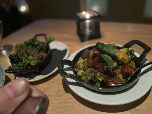 Chili garlic broccolini and Brussels sprouts