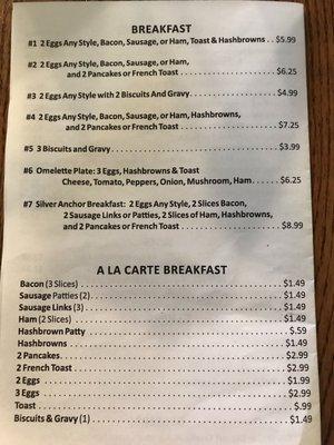 Breakfast Menu