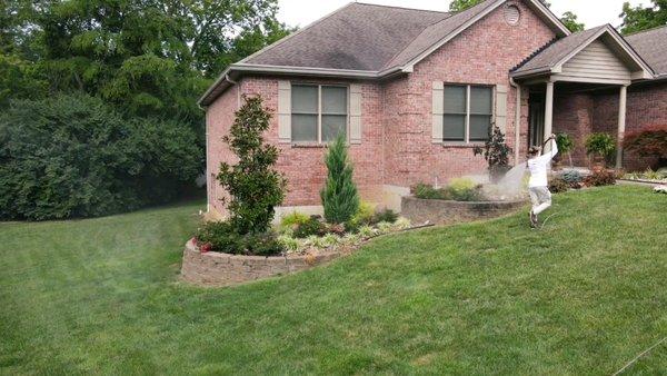 Exterior House Washing and deck cleaning drone video