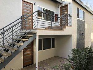 Modern front doors.