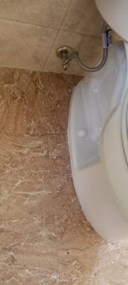 New toilet - no effect on floor tile.