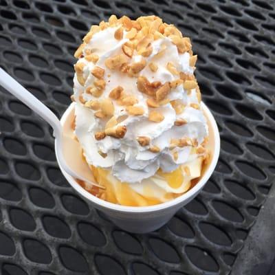 SMALL (though quite big) butterscotch sundae.