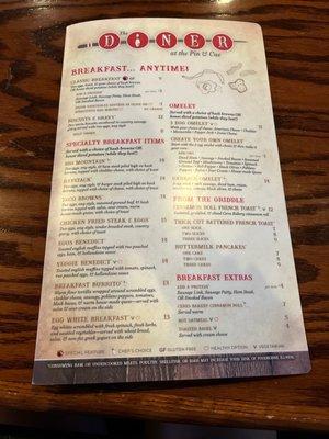 Breakfast Menu