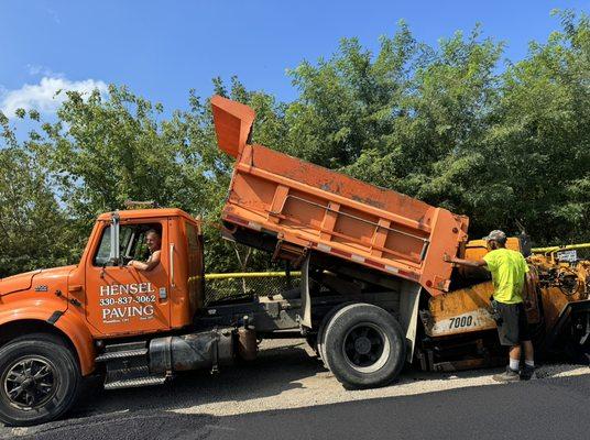 Hensel Paving new asphalt being delivered!