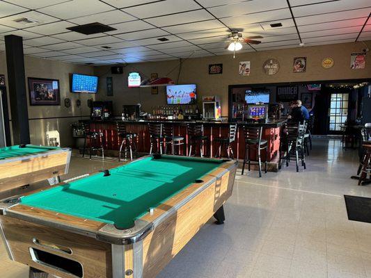 Bar area and pool tables