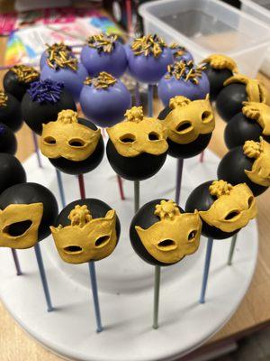 Masquerade cake pops