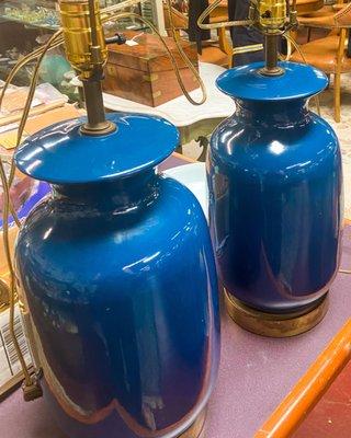 Blue ginger jar lamps