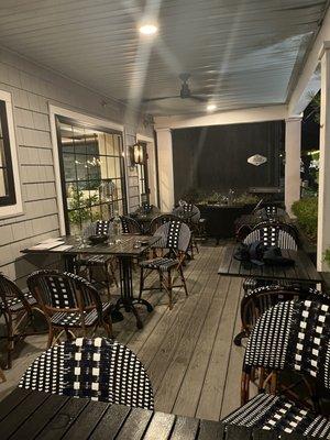 Outdoor patio for people watching and dining Al fresco