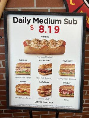 Daily Special Menu as of 12-04-22