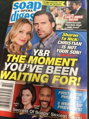 3/7/18. Wednesday afternoon. The latest scorching issue of Soap Opera Digest! Burns your fingertips!