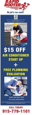 We work on residential and commercial A/C's