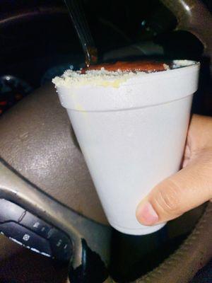 Corn in a cup.