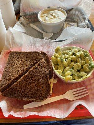 The Four Way Stop on Rye & Pesto Pasta Salad