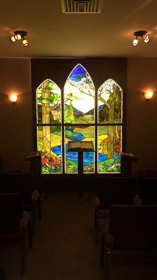 Lovely and serene interfaith comfort space on the first floor.