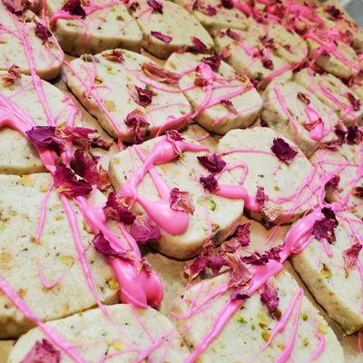 Rose pistachio cookies