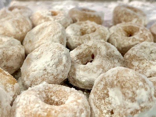 Powdered donuts. Classic, super-messy-so-pop-the-whole-thing-in-your-mouth donut.