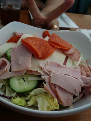 Antipasto salad with homemade Greek dressing