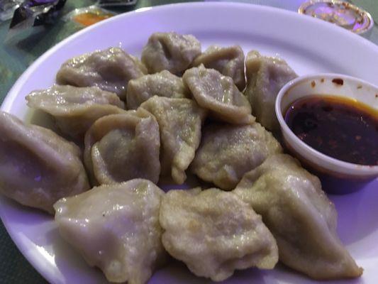 Fried pork dumplings, which were more steamed than fried and disappointing.