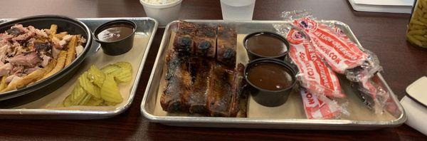 Half rack of ribs and frontier fries