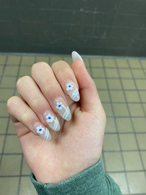 Floral design acrylics