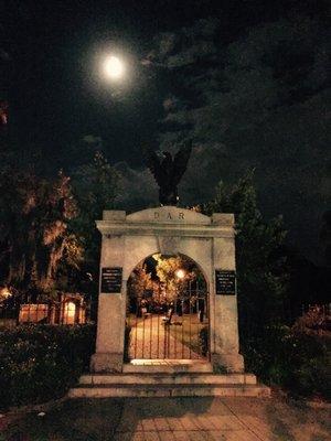 Colonial Park Cemetery Main Gate. One of the stops on the Ghostwalker Tour.