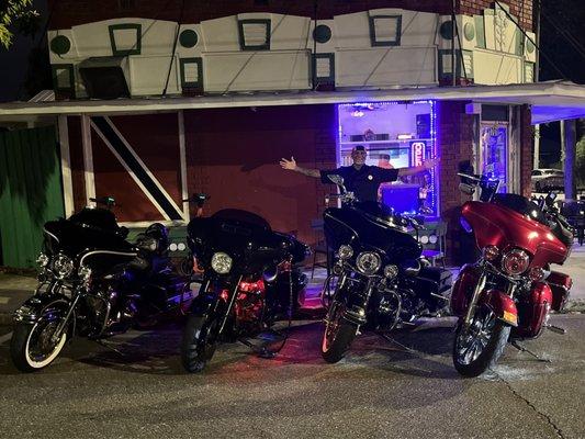 Bike night during the first soft opening.