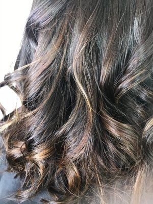 Chocolate color and a balayage