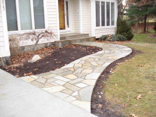 Finished Project Stone Walk and Concrete Driveway