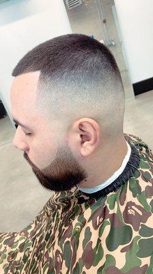 Bald fade & beard service done by Nor