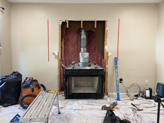 Removal of old fireplace