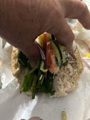 This is a pic of my sandwich with no smashed avocado that I pay for.